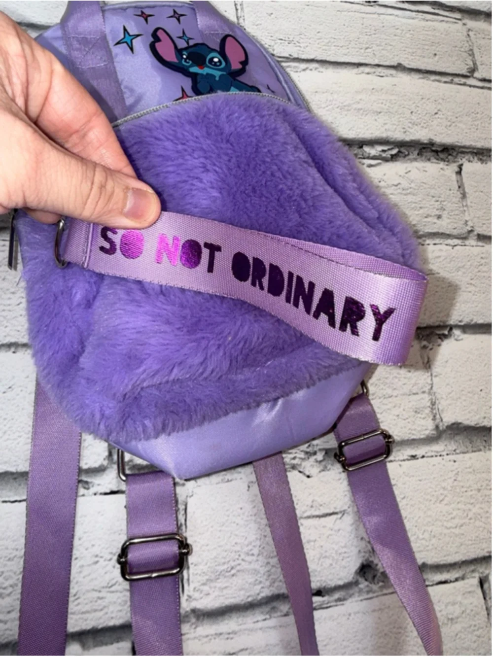 Girls Disney Stitch Purple Mini Backpack One Size Lilo and Stitch 10x8x3